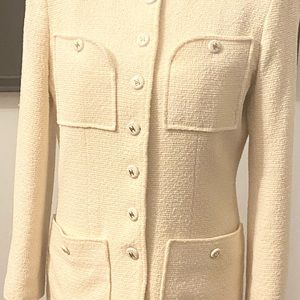 Chanel vintage ecru boucle jacket